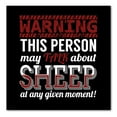 thumbnail image 1 of DistinctInk Custom Bumper Sticker - 6" x 6" Decorative Decal - Black Background - WARNING This Person May Talk About Sheep, 1 of 2