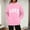 Pink, variant on Elvqul Womens Plus size Sweatshirts Long Sleeve Pattern Sweatshirts Hoodies Fashionable High Neck Tops for Juniors Spring