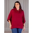 thumbnail image 4 of Plus Size Cowl Neck Dolman Sleeve Sweater Top, 4 of 11