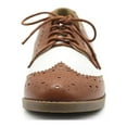 thumbnail image 3 of Ollio Women's Flat Shoes Wingtip Lace Up Two Tone Oxfords M2913, 3 of 6