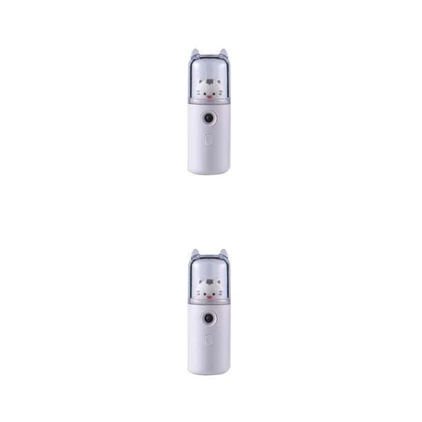 Matsuzay Pulverizador de niebla facial eléctrico 30ml Cuidado de la piel Hidratante Nebulizador facial personal Vaporizador portátil Plástico Blanco 2Conjunto
