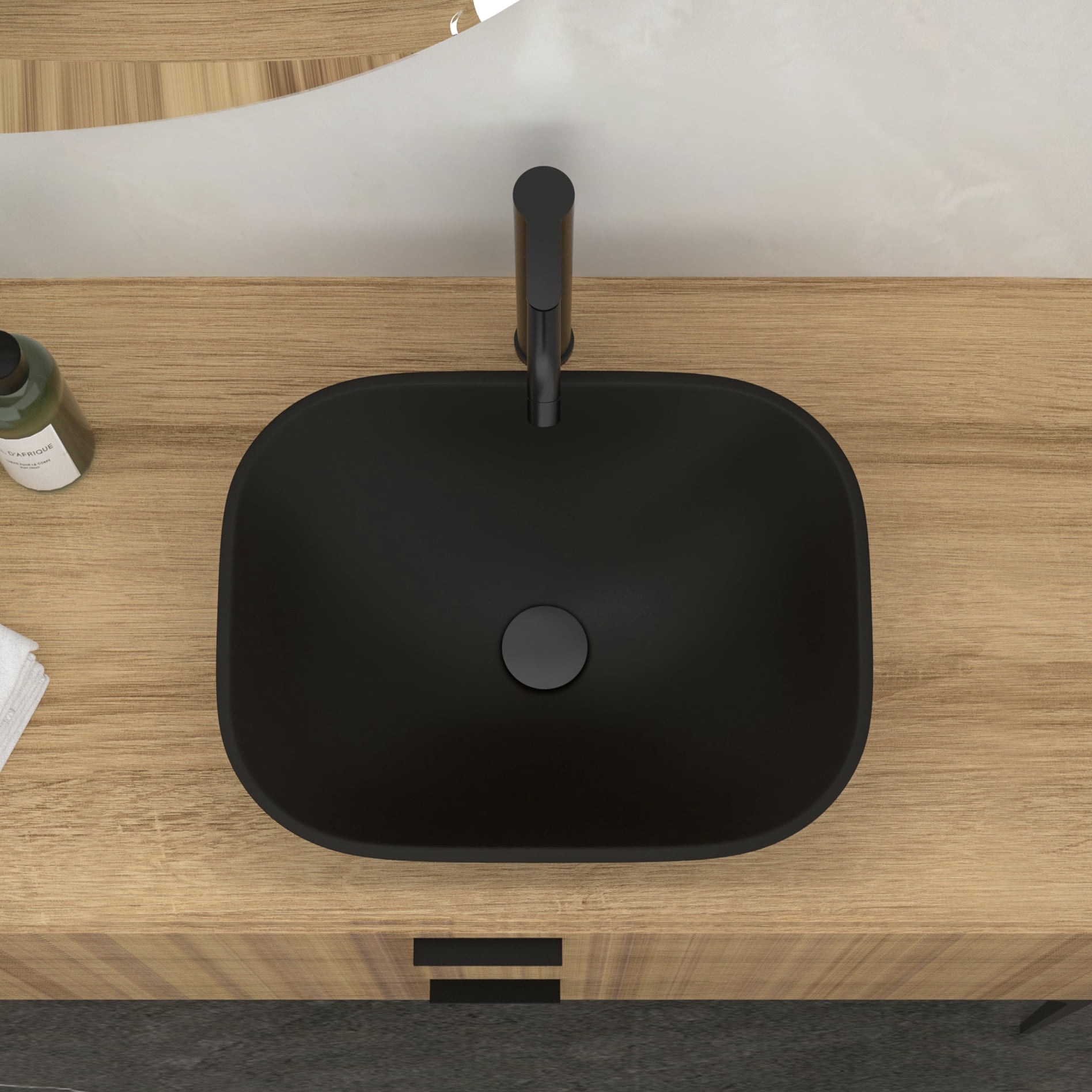 Bathroom Vessel Sink In Tempered Glass With Matte Black Faucet And Smooth-operating Pop-up Drain - Ensures Effortless Use & Art Basin For Various Settings
