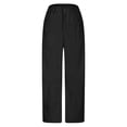 thumbnail image 3 of Jalioing Corduroy Trousers for Women Wide Leg Elastic Waist Lounge Pants with Pocket Casual Loose Pants, 3 of 4