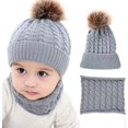 thumbnail image 4 of Winter Hat Scarf Set, Unisex Infant Toddler Kids Hat Scarfgrey, 4 of 4