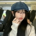 thumbnail image 4 of YooGuoGuo Women's Vintage Denim Newsboy Cap Slouchy Octagonal Cap Comfy Lightweight Painter Beret Hat, 4 of 8