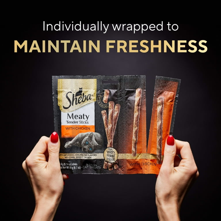 SHEBA Meaty Tender Sticks With Chicken Cat Treats 0.7 Ounces 5