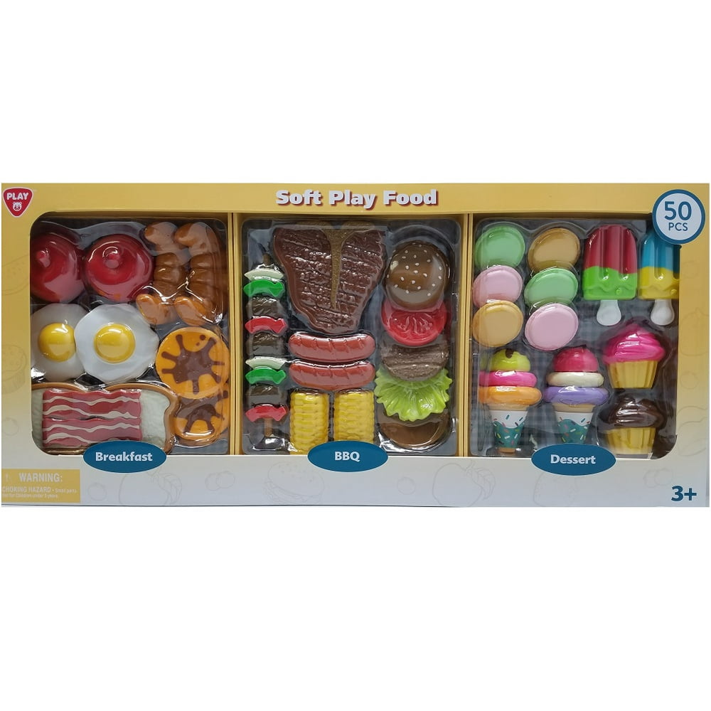 PlayGo Soft Play Food 50Pieces Breakfast/BBQ/Dessert