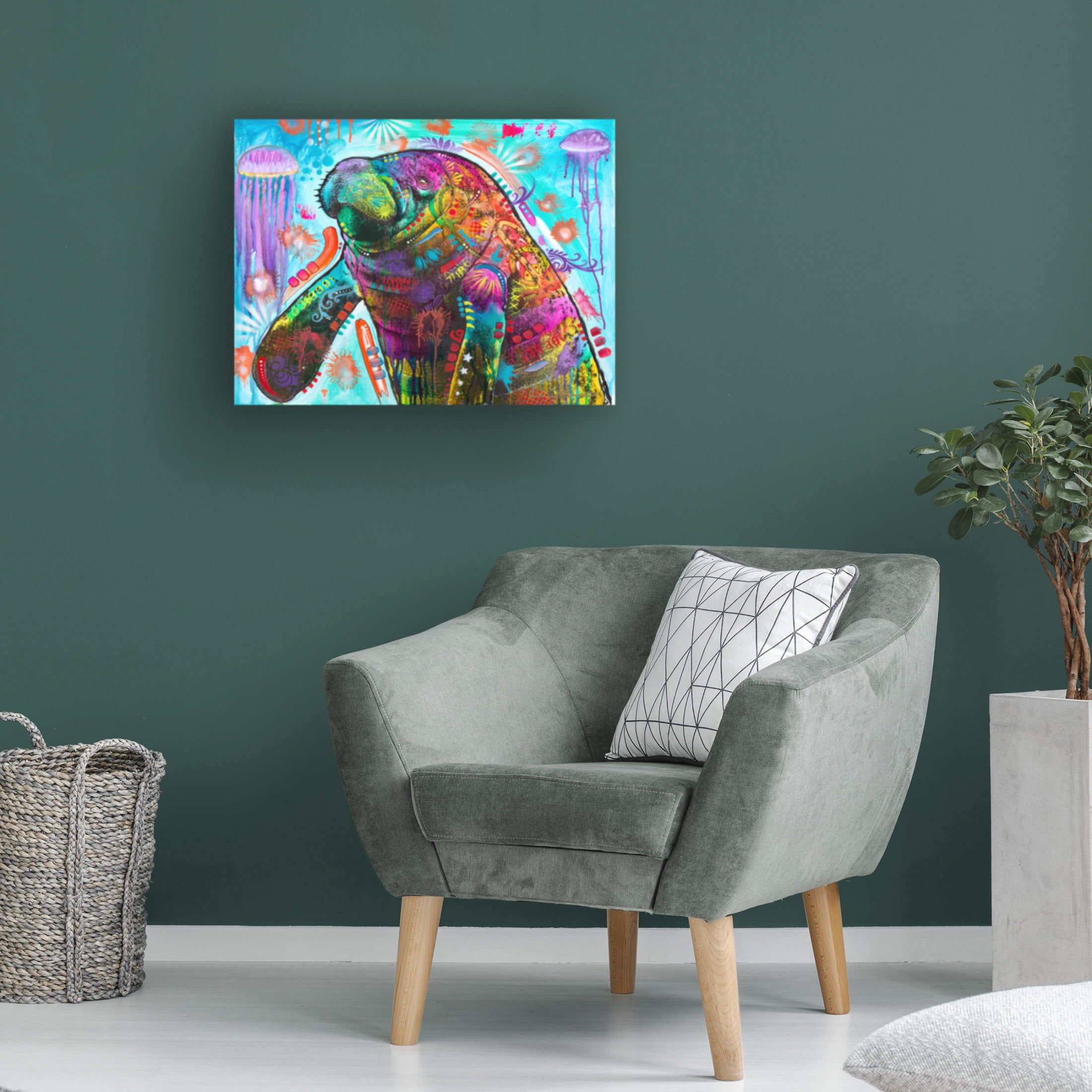 Canvas Wall Art - Dean Russo 'Manatee' Wall Art for Living Room, Bedroom, or Office Décor by Trademark Fine Art - 32 x 24 Inches
