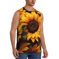 thumbnail image 2 of Kdxio Vibrant Sunflower Blooms for Men's Muscle T-shirt,Sleeveless for Workout Running Athletic Gym Lounge Casual, 2 of 5