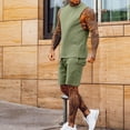 thumbnail image 3 of Vedolay Set For Men Casual Summer Men 2 Piece 2023 Short Set Sleeve Drawstring Casual Fashion Urban Shorts,Green L, 3 of 4