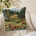 thumbnail image 4 of Spring Decoration Garden Pillow Covers for Outdoor Bench Chair, Floral Pillowcase Summer Farmhouse Swing Decor Cushion Seat Cases, Home Couch Sofa Bed Throw Pillow Case, Tree Flowers Embroidered, 4 of 6