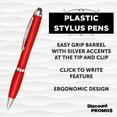 thumbnail image 3 of Plastic Stylus Pens Set of 10, Bulk Pack - Black Ink, Great for Office, School, Business, Tradeshows, Events - Red, 3 of 5