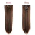 thumbnail image 2 of SHCKE Clip in Hair Extensions 26 Inch Hairpieces 8 Pieces Set Clip On Hair Extension Straight Double Weft Hair Extensions Synthetic Hairpiece for Women Dark Brown Mix Light Auburn, 2 of 6