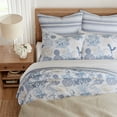 thumbnail image 4 of Levtex Home - Serena Sea Quilt Set - King Quilt and Two King Shams - Coastal - Blue, Navy, Taupe and White - Quilt (106x92in.) and Shams (20x36in.) - Reversible - Cotton, 4 of 9