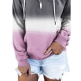 thumbnail image 4 of FASHIONWT Women Gradient Hooded Sweatshirt Drawstring Long Sleeve Half Open Collar Sweatshirt, 4 of 4