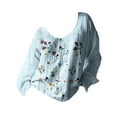 thumbnail image 4 of Women Boho Floral Shirts V Neck Long Sleeve Button Down Casual Loose Top, 4 of 4
