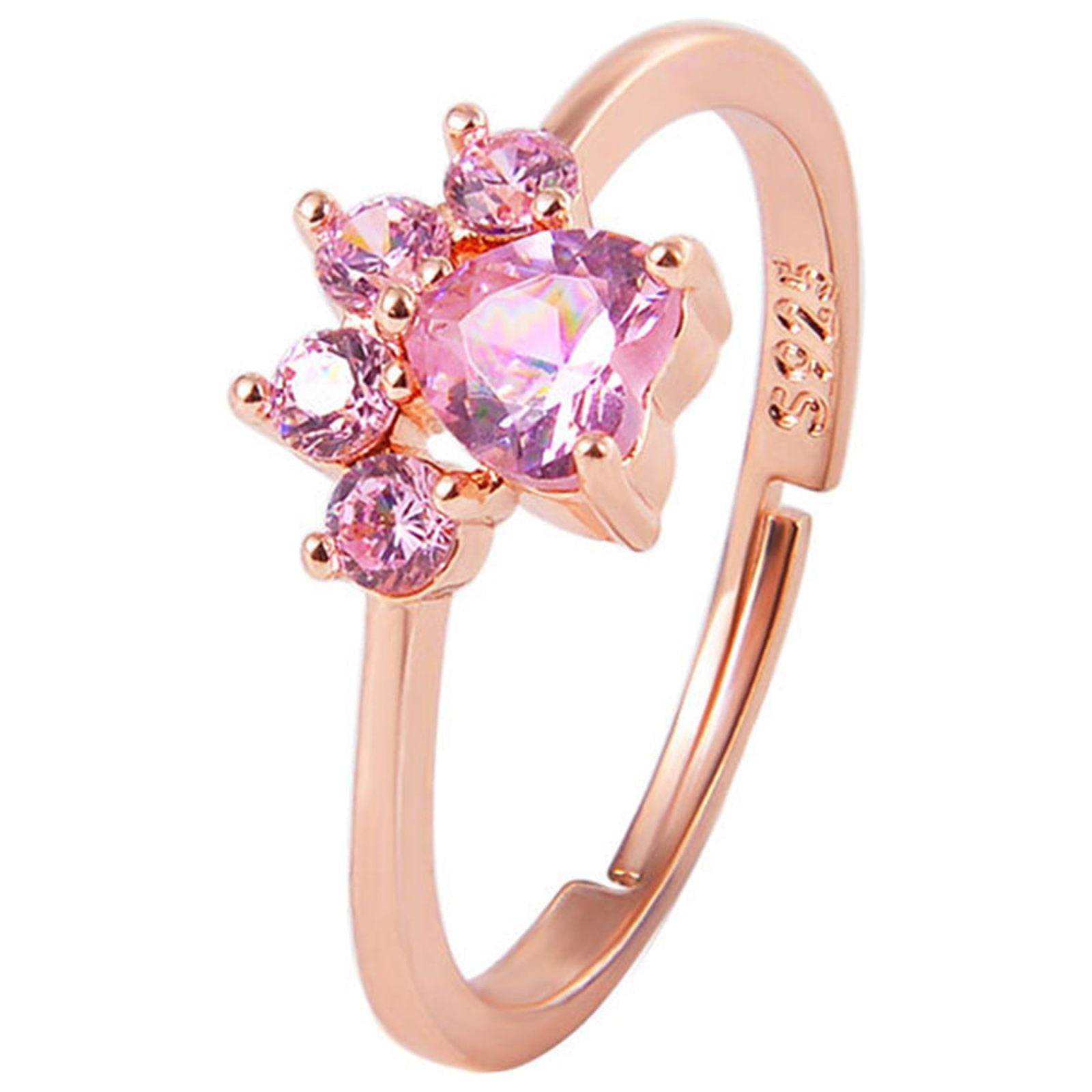 Paw Heart Drop Earrings - Cubic Zirconia Pet Lover Jewelry With S925 Sterling Silver