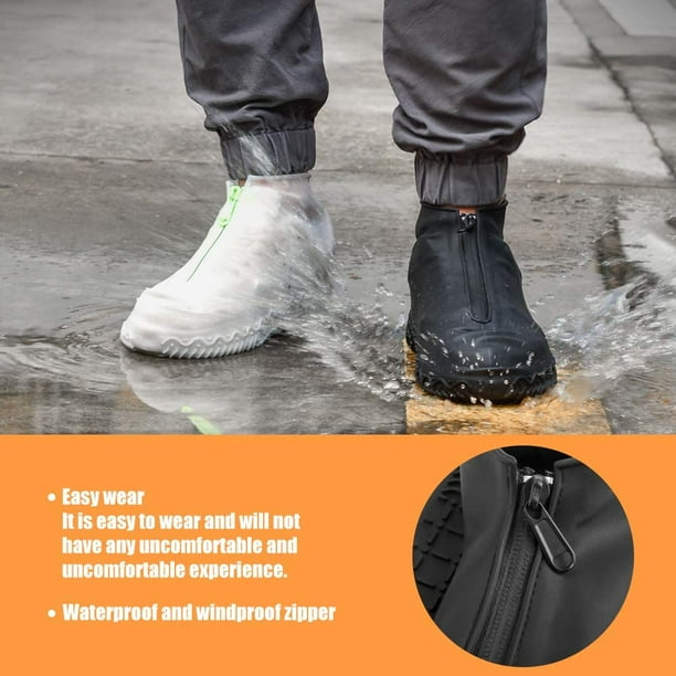 nipocaio Silicone Waterproof Shoe Covers Foldable Reusable Rain Shoe Covers with Zipper Galoshes Rain Shoe Covers for Kids Men and Women 1 Pair