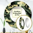 thumbnail image 3 of Designart "Chic Camouflage in Green and Black I" Camouflage Rund Mirror For Wall Decor - Large Green Round Print Mirror - Round Modern Mirror - Wall Mounted Round Large Mirror - 23" x 23", 3 of 6