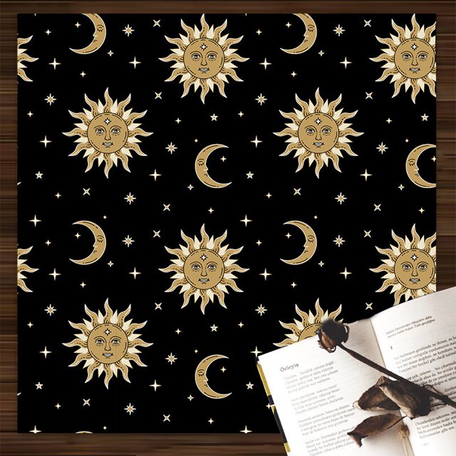 Mantel impermeable de Mandala, mantel mecánico de Tarot con corazón, tela de Altar, astrología mística pagana, oráculo, tapete de mesa, decoración del hogar para habitación, 85x85 qym unisex