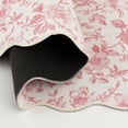 thumbnail image 5 of Mainstays Pink Floral Faux Fur Scalloped Indoor Area Rug, 4 ft x 5 ft 6 in, 5 of 8