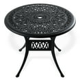 thumbnail image 2 of 35.43 - inch Round Patio Table - Wear - Resistant Foot Pads - Outdoor Dining - Exquisite Petal Patterns, 2 of 3