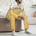 thumbnail image 7 of Naloa White Ice Cream Men’s Pajamas Set - Long Sleeve Button Down Sleep Shirt and Pajama Bottoms Sleepwear Set-X-Large, 7 of 7
