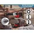 thumbnail image 3 of Pistola Impacto Llave Taladro Inalámbrica Sincarbono 650nm, Color Negro con Rojo, 3 of 5