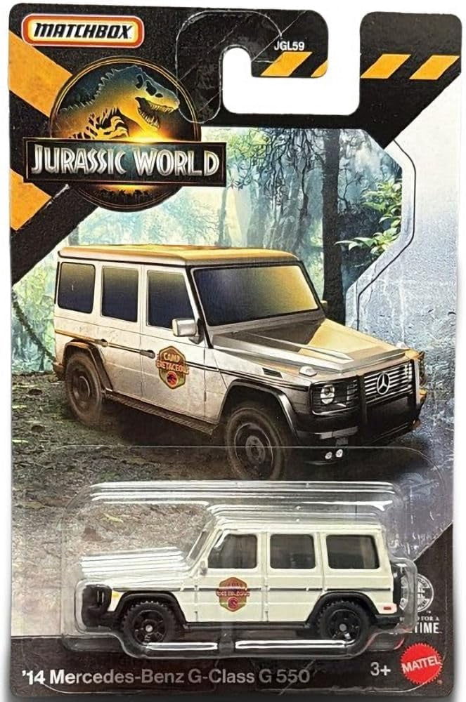 Matchbox Jurassic World Die-Cast Vehicle Set, 7 Pieces, Ages 3+, Ford Explorer, Jeep Wrangler, Mercedes-Benz, Helicopter JGL59-979C