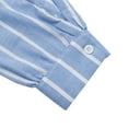 thumbnail image 5 of FNFYFH Button Down Shirts for Women Oversized Boyfriend Collared Striped Shirt Casual Long Sleeve Business Work Blouse Tops, 5 of 6