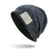 thumbnail image 2 of Dyfzdhu Women Men Warm Baggy Weave Crochet Winter Wool Knit Ski Beanie Skull Caps Hat Blue, 2 of 3