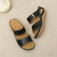 thumbnail image 6 of OAVQHLG3B Women's Open Toe Slippers Wedge Sandals Casual Beach Shoes, 6 of 7