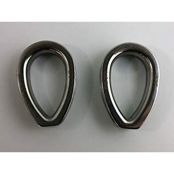 2 Pieces Stainless Steel 316 1/2" (12mm) Wire Rope Thimble Casting with Closed End Marine Grade for Rope Size 1/2"