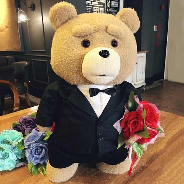 Oso de peluche de película Ted 2, 8 estilos en delantal, animales de peluche suaves, 45cm, regalo de cumpleaños para un buen amigo Fivean Peluches