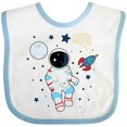 thumbnail image 3 of Inktastic Astronaut the Moon Spaceship and Shooting Star for Light Colors Boys or Girls Baby Bib, 3 of 4