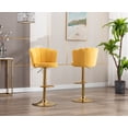 thumbnail image 5 of Guyou Swivel Adjustable Bar Stools Set of 2, Velvet Counter Height Barstools with Petal Back and Gold Footrest, Modern Counter Bar Height Stool Chairs for Kitchen Island Bar Cafe, Yellow, 5 of 10
