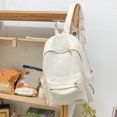 thumbnail image 1 of Mochila escolar informal Mochila de nylon Mochila estilo preppy con múltiples bolsillos (Blanco), 1 of 8