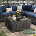 thumbnail image 3 of POTEBAN 5 Pieces Patio Conversation Set, Outdoor Black PE Wicker Sectional Sofa for Backyard Garden, Blue, 3 of 9