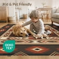 thumbnail image 4 of ODIKA 8'x10' Washable Area Rug Border Mens Decorations Reindeer Lone Cabin Southwestern Cowboy Playful for Dining Room, Large Office, Lounge, Non-Slip Chair-Friendly Mat, 4 of 7