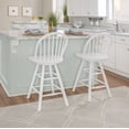 thumbnail image 2 of Linon Newton 24" Windsor Back Counter Stools, Classic White Finish, Set of 2, 2 of 12