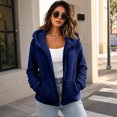 thumbnail image 5 of Nestiefly Oversized Fleece Jackets For Women Fashion 2026 Cardigan Coat Shaggy Warm Winter Outerwear Navy M, 5 of 7
