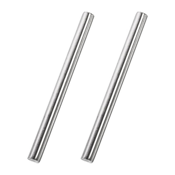 8mm x 100mm 304 Stainless Steel Solid Round Rod for DIY Craft - 2Pcs