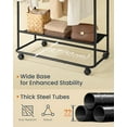 thumbnail image 2 of Space-Saving Dual-Rod Garment Rack, Mobile Clothes Rack with Wheels, 2 Adjustable Hanging Rails & Fabric Shelf, Bedroom & Closet Organizer, Portable Wardrobe Storage System, Matchstick Hooks, 2 of 6