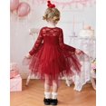 thumbnail image 5 of Arshiner Flower Girl Dress Toddler Contrast Lace Tutu Irregular Tulle Wedding Birthday Party Dresses, 5 of 6