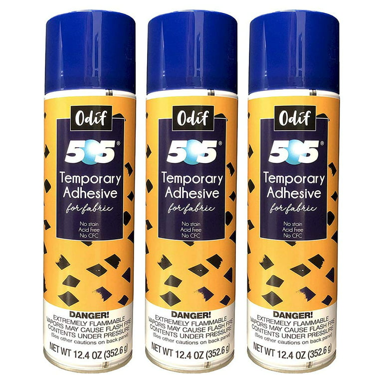 Odif USA 505 Spray & Fix Temporary Fabric Adhesive 3/pk-12.4oz, 3