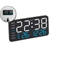 thumbnail image 1 of Dvruxg Large Digital Wall Clock, Led Alarm Clock with Big Digits, Date, Temperature, DST, Modern Decor Design for Desk, 5-Level Brightness for Room, Bedroom, Gift, 1 of 5