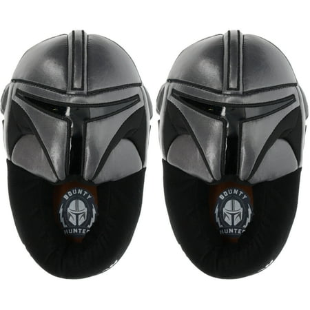 

Star Wars Boys Mandalorian Slipper Full Body Mando Helmet Novelty Slipper Grey/Black Size 3-4 Big Kid