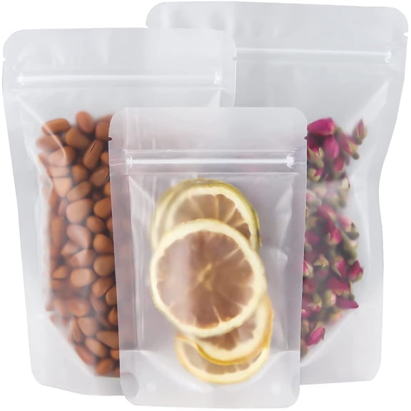 120 Pcs Resealable Bags,5.1" x 7.9" Matte Stand Up Zipper Bags for Packaging Products, Herbs, Snacks, Tea, Spices, Pet Food and Soaps