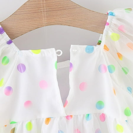 

Cathalem Baby Fall Outfits for Girls Toddler Girls Fly Sleeve Bowknot Dresses Dot Printed Tulle Princess Apparel Dresses Dress Purple 2-3 Years