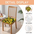 thumbnail image 2 of Sunflower Seat Covers for Dining Room Chairs Set Of 6,Stretch Printed Washable Chair Seat Cover with Elastic Ties and Button,Removable Waterproof Couch Cushion Covers, 2 of 6